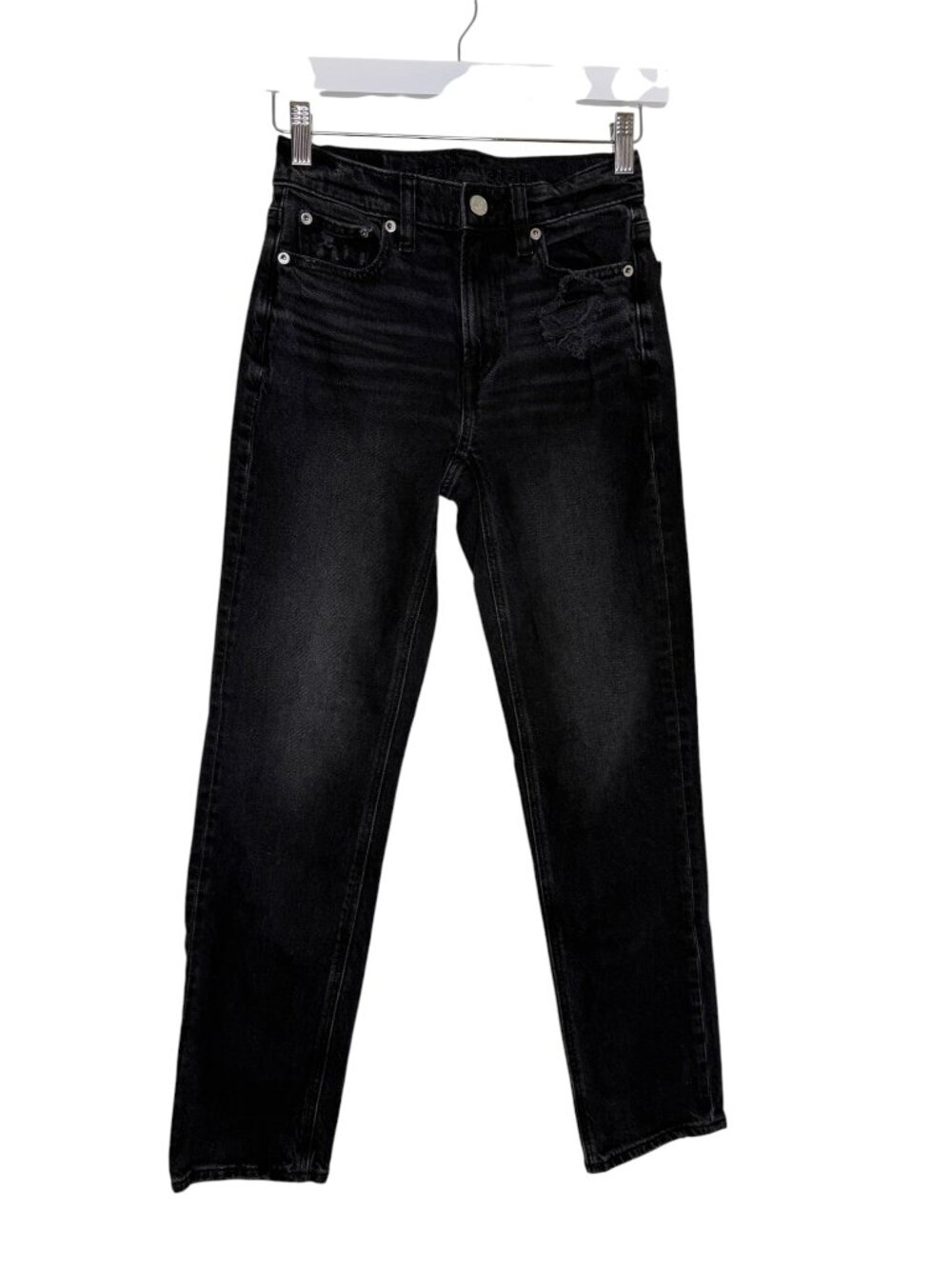 American Eagle Outfitters Real Good Stretch Distressed Jeans Women Black 000